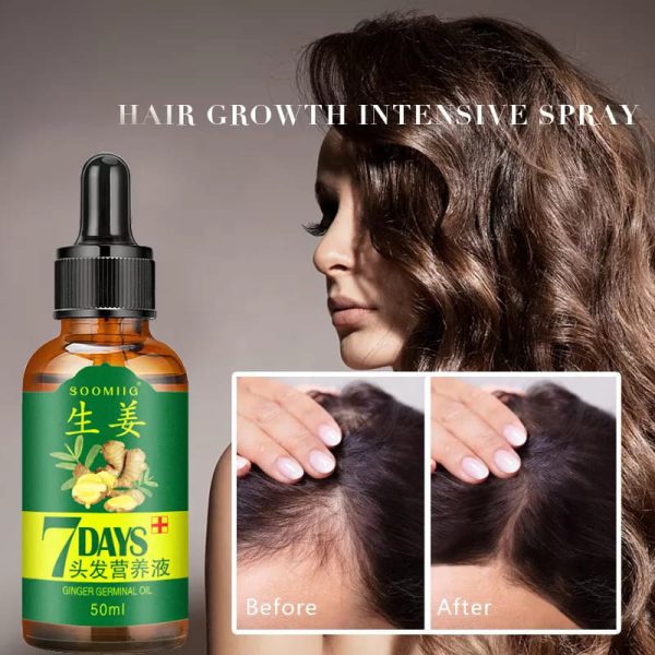 7 Day Ginger Germinal Oil Hair Nutrient Solution Hair Growth Essence Liquid Fast Natural Hair Loss Treatment Hair Care (30ml)